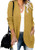 YIBOCK Women s Long Sleeves Open Front Waffle Knitted Draped Sweater Cardigan Coat Outwear with Pockets Mustard