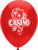 PartyMate 12" Round Casino Printed Latex Balloons, 8-Count, Assorted Colors