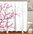 LIVILAN Pink Floral Bathroom Curtain Cherry Blossom Shower Curtain Set with 12 Hooks Flower Fabric Bath Curtain Bathroom Decor Machine Washable White 72 inch X 78 inch