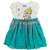 Disney Girls Frozen Princess Elsa Glittery Aqua Green Short Sleeve Dress 6