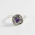 Rose Flower ring Bali Handmade 925 sterling silver ring with genuine 4 * 4 mm amethyst stone round-shape amethyst gemstone ring amethyst stone Size 8