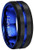 4mm 6mm 8mm 10mm Blue Groove Black Matte Finish Tungsten Carbide Wedding Band Ring Engraved inchI Love You inch  8mm9