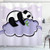 Ambesonne Panda Shower Curtain Panda Bear Sleeping on Cloud in Starry Night Sky Children Cartoon Illustration Print Cloth Fabric Bathroom Decor Set with Hooks 70 inch Long Lilac Black