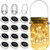 Cynzia Upgraded Solar Mason Jar Lights 12 Pack 30 LED Mason Jar Lid Lights Waterproof Fairy Firefly String Lights with Hangers for Mason Jar Patio Yard Garden Wedding Decoration  Warm White