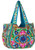 Floral Tote Shoulder Bag Large Colorful Everyday Travel Market School Women Fashion Girl Unique  Blue Floral