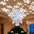 Yostyle Christmas Tree Topper Lighted with White Snowflake Projector LED Rotating Snowflake 3D Glitter Lighted Sliver Snow Tree Topper for Christmas Tree Decorations