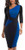 HOMEYEE Women Vintage Contrast Color Patchwork Work Business Dress B517 10Blue plusBlack-3 4 Sleeve