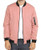 WULFUL Mens Casual Lightweight Jacket Softshell Flight Bomber Jacket Varsity Coat  Pink Medium