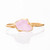 Dainty Raw Rose Quartz Ring Size 7 Yellow Gold January Birthstone