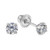14k White Gold Solitaire Round Cubic Zirconia CZ Stud Earrings in Secure Screw-backs  3mm