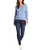 Nautica Women s Effortless J-Class Long Sleeve 100 percent Cotton V-Neck Sweater Slate Blue Heather XX-Large