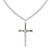 Ritastephens Sterling Silver Polished Italian Crucifix Cross Charm Pendant Curb Chain Necklace 18 inch