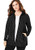 Woman Within Women s Plus Size Zip-Front Microfleece Jacket Fleece - L Black White Dot