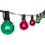 50Ft G40 Globe Patio String Lights with 50 Transparent Multicolor G40 BulbsUL Listed Hanging Indoor Outdoor Christmas String Lights for Bistro Pergola Backyard Market Gazebo Party Decor Black
