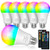 RGB LED Light Bulb with Remote Color Changing Light Bulb 900LM Dimmable 9W E26 Screw Base RGBW Mood Light Flood Light Bulb - 20 Color 6 Modes - Remote Control Included  4 Pack