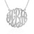 JOELLE JEWELRY Customized Monogram 3 Initials Name Necklace in 18K White Gold Plated Silver-Personalised Gift for Girls