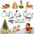 Forvel 3D Christmas Theme (Xmas Tree,Snowman,Reindeer and Sleigh) Cookie Cutters Festive Biscuit Pastry Fondant Cake Decorating Mold Set