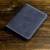 Pegai Personalized Minimalist Bifold Wallet Distressed Leather Wallet - Knox   Navy Blue White Thread