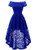 Dressystar Women s Lace Cocktail Dress Hi-Lo Off Shoulder Bridesmaid Swing Formal Party Dress 0042 RoyalBlue XXL