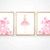 Nursery Wall Decor Ballerina Girls Ballet Wall Art Blush Ballerina Art Set of 3 UNFRAMED 7 Colors
