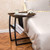 GOOD  and  GRACIOUS Side Table Industrial End Table Vintage Bedside Table with Sturdy Metal Frame for Living Room Bedroom  and  Small Spaces Easy Assembly C Shape with Storage Holder