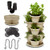 Stackable Planter Vertical Garden for Vegetables Flowers Herbs Succulents Microgreens Gardening 5 Tier Growing System for Indoor and Outdoor Porch Towergarden Hanging Planter with Starter Pots