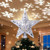 Yostyle Christmas Tree Topper Lighted with LED Snowflake Projector Lights Lighted Star Tree Topper for Christmas Tree Decorations
