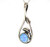 Opal Necklace for Women Silver Opal pendant Sterling Silver Leaf Pendant with Blue Stone Unique handmade Bohemian Gemstone Jewelry Gift for Her