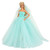 Barwa Light Blue Wedding Dress with Veil Evening Party Princess Light Blue Gown Dress for Barbie Doll