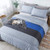 Andency Stripe Comforter Set Queen Size  90x90 Inch  3 Pieces Gray and Blue Patchwork Striped Comforter Soft Microfiber Down Alternative Comforter Bedding Set with Corner Loops  Grey Blue Black