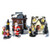 Christmas Village Sets 10 Pcs Christmas Cabin Tiny Scene Snow Village Collections Houses Sets LED Light Up Building Luminous Figurines Tabletop Ornaments Accessories