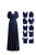 72STYLES Womens Long Bridesmaid One Shoulder Convertible Wrap Cocktail Maxi Dress Infinity Multi-Way Dress with Bandeau Navy Blue