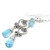 Blue Topaz Earrings Sterling Silver Scroll Dangle Gemstones November Birthstone