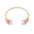 14K Yellow Gold Filled Wire Cultured Freshwater Pearl Bangle Bracelet for Women