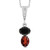 Gem Stone King 925 Sterling Silver Black Onyx and Red Garnet Pendant Necklace For Women  2.72 Ct Oval with 18 Inch Silver Chain