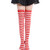 Womens Long Socks Striped Thigh High Socks Cotton Over the Knee Socks Leg Warmers Christmas stockings  Red