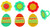 12 Piece - Happy Easter Eggs and Flowers Rings - Perfect Surprise for Inside Easter Eggs