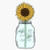 Sunflower Jar Vinyl Waterproof Sticker Decal Car Laptop Wall Window Bumper Sticker 5 inch