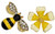 Bumble Bee  and  Flower Stud Post Earrings - New - Pair