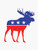 Bull Moose Party - Sticker - 5 inch Sticker Graphic -Auto Wall Laptop Cell Truck Sticker - Easy Stick Sticker Graphic