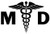 Medical Doctor MD Symbol - Sticker Graphic - Auto Wall Laptop Cell Truck Sticker for Windows Cars Trucks