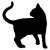 AK Wall Art Cat Shape Black Silhouette Vinyl Sticker - Car Phone Helmet - Select Size