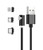 Ruibo Sike L Shape USB Magnetic Magnetic Cable  Black 2M for 3 in 1