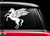 Pegasus  White 4 inch  Vinyl Decal Sticker for Car Automobile Window Wall Laptop Notebook Etc.... Any Smooth Surface Such As Windows Bumpers