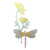 ID 1646A Dragonfly On Flower Patch Garden Craft Embroidered Iron On Applique