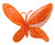 ID 8675 Orange Butterfly Lace Wings Patch Garden Bug Embroidered Iron On Applique
