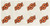 Rico Industries NCAA Oklahoma State Cowboys Face Tattoos 8-Piece Set Orange