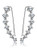 7 Crystals Ear Pin Cuffs Hoop Climber Sterling Silver Earrings Hypoallergenic Earring Silver