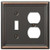 Toggle and Duplex Combination Wall Switch Plate Outlet Cover - Oil Rubbed Bronze