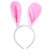 OULII Bunny Ears Headband Plush Easter Rabbit Ears  White and Pink